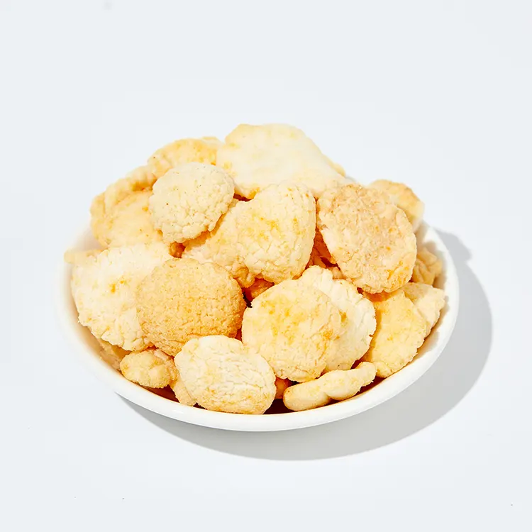 Fatias de biscoito de arroz crocante com sabor de gema de ovo salgada de 2,5 kg