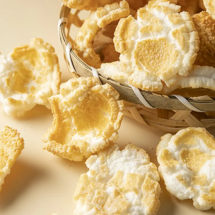 Fatias de biscoito de arroz com sabor de gema de ovo salgada de 2,5 kg