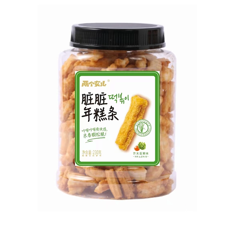 230g de tiras de biscoito de arroz com sabor de gema de ovo e mostarda